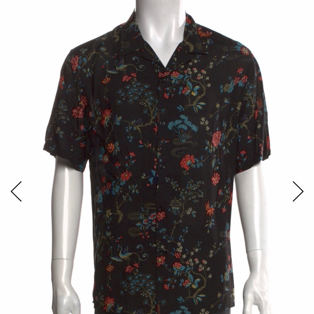 The Kooples Floral Black Men's Shirt